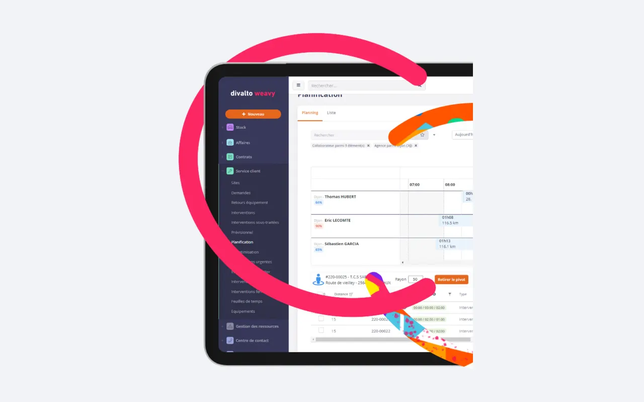 Planning d'interventions sur tablette avec Divalto