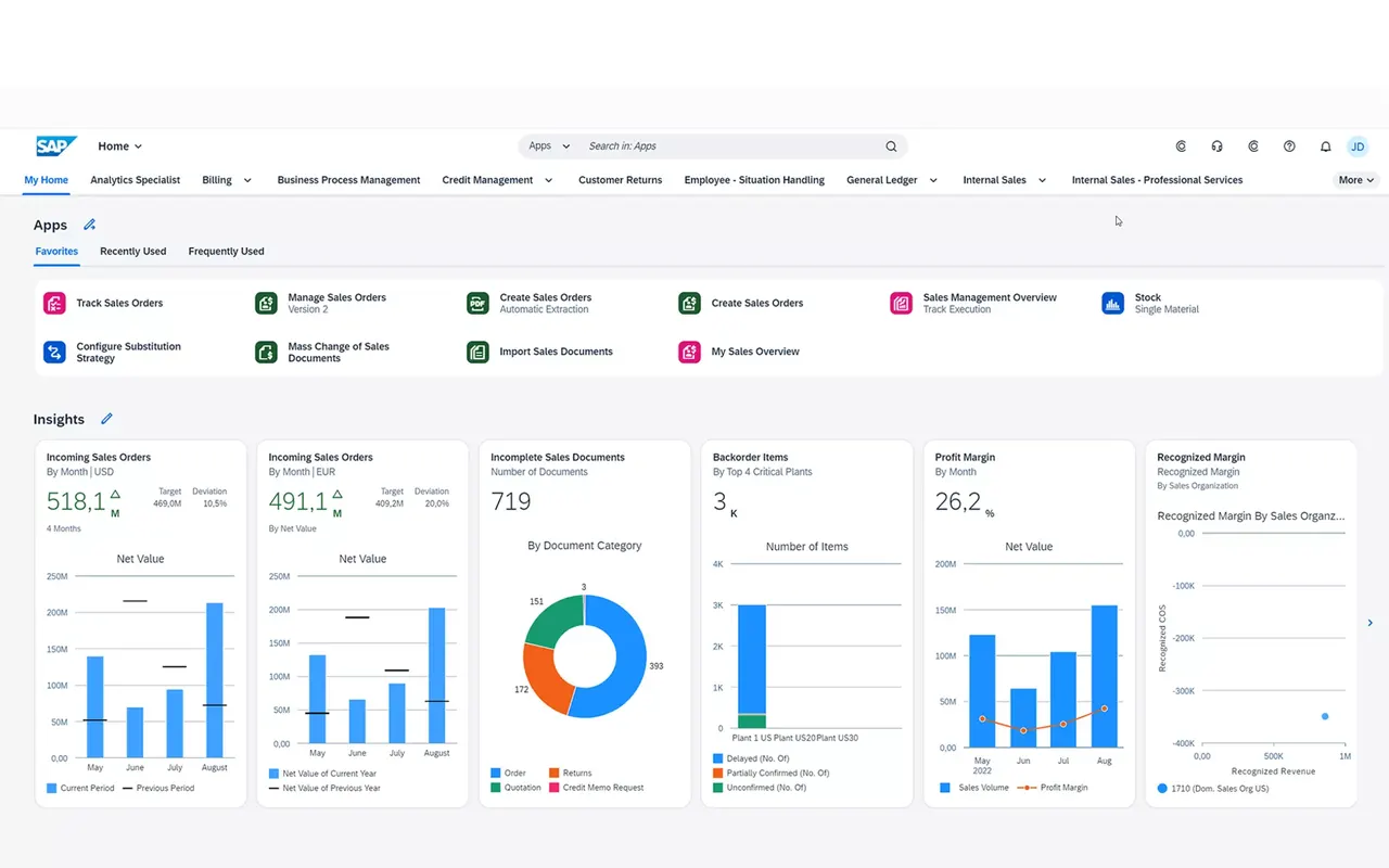 Interface de SAP S/4HANA Cloud