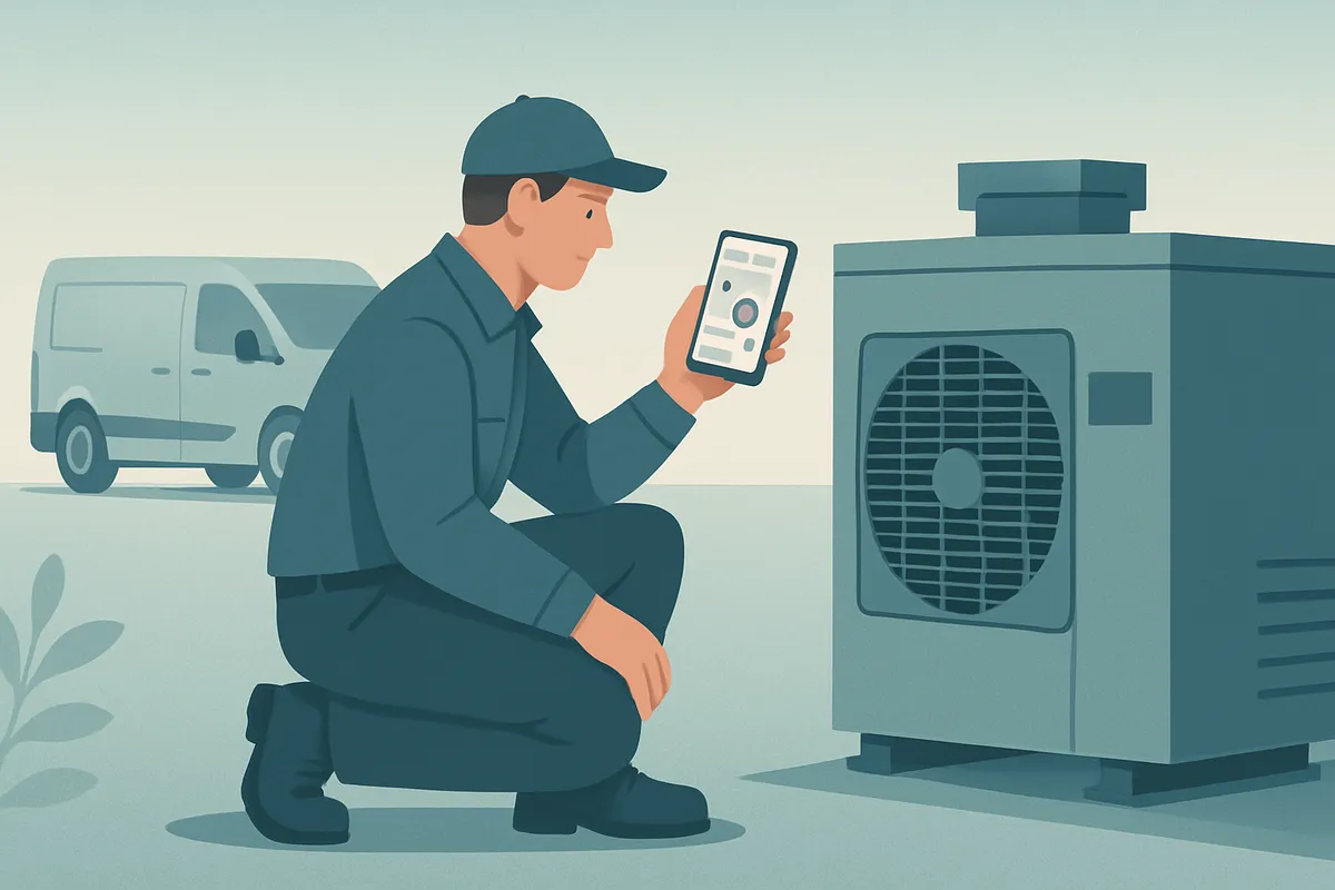Technicien de maintenance consultant son planning d'interventions sur smartphone